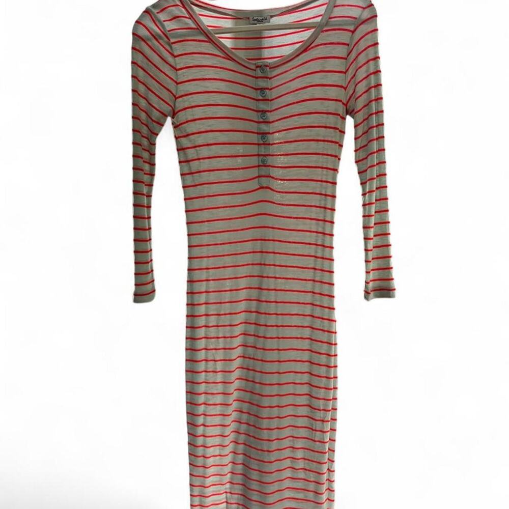 Splendid striped henley midi dress with slip